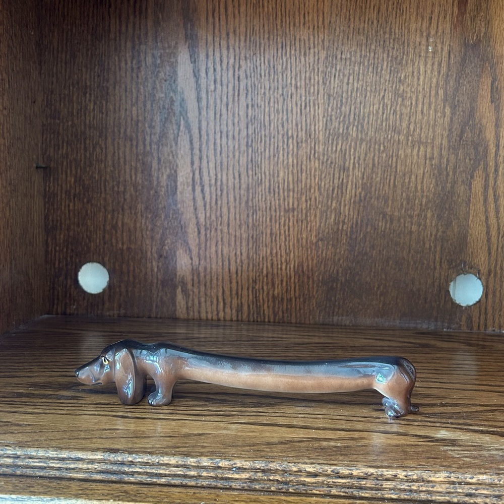 Ceramic vintage wiener dog decor